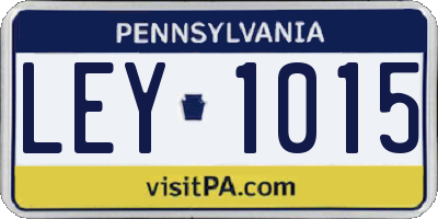 PA license plate LEY1015