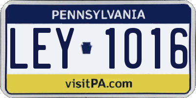 PA license plate LEY1016