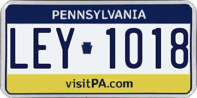 PA license plate LEY1018