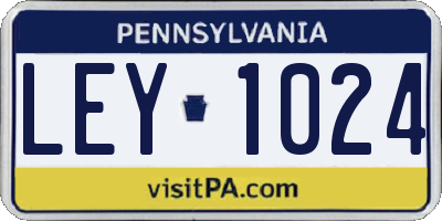 PA license plate LEY1024