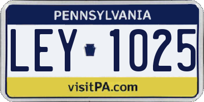 PA license plate LEY1025