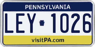 PA license plate LEY1026