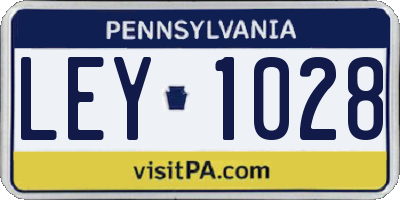 PA license plate LEY1028