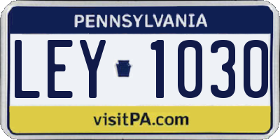 PA license plate LEY1030