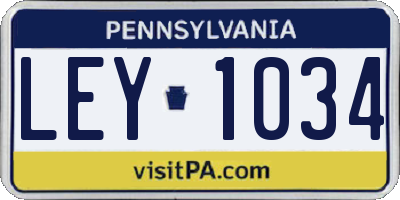 PA license plate LEY1034