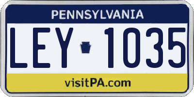 PA license plate LEY1035