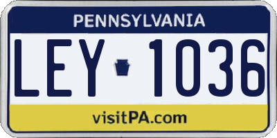 PA license plate LEY1036