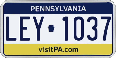 PA license plate LEY1037