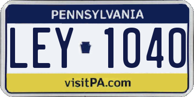 PA license plate LEY1040
