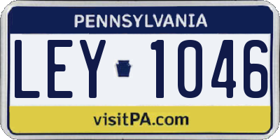 PA license plate LEY1046