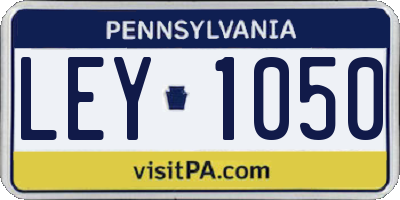PA license plate LEY1050