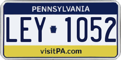 PA license plate LEY1052