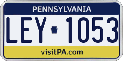 PA license plate LEY1053