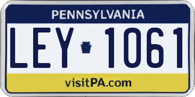 PA license plate LEY1061