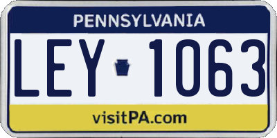 PA license plate LEY1063