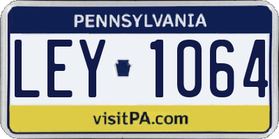 PA license plate LEY1064