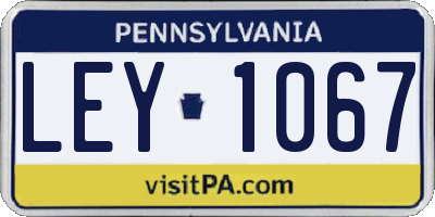 PA license plate LEY1067