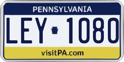 PA license plate LEY1080