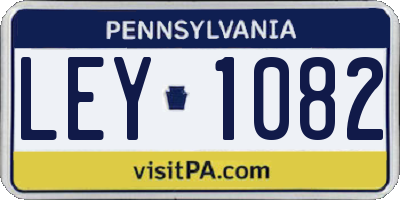 PA license plate LEY1082