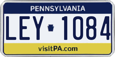 PA license plate LEY1084