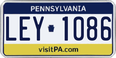 PA license plate LEY1086