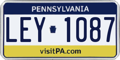 PA license plate LEY1087