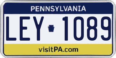 PA license plate LEY1089