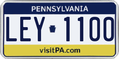 PA license plate LEY1100