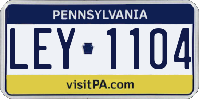 PA license plate LEY1104