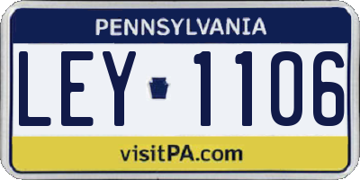 PA license plate LEY1106