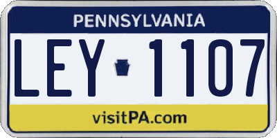 PA license plate LEY1107