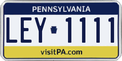 PA license plate LEY1111
