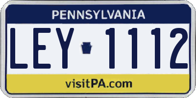 PA license plate LEY1112
