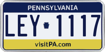 PA license plate LEY1117