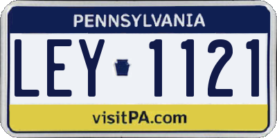 PA license plate LEY1121