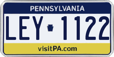 PA license plate LEY1122