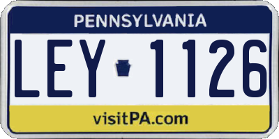 PA license plate LEY1126