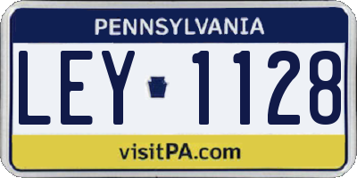 PA license plate LEY1128