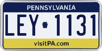 PA license plate LEY1131