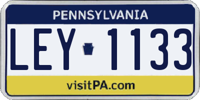PA license plate LEY1133