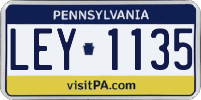 PA license plate LEY1135