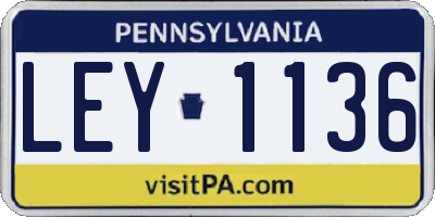 PA license plate LEY1136