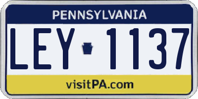 PA license plate LEY1137