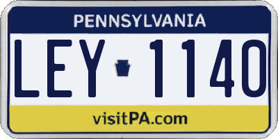 PA license plate LEY1140