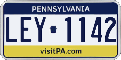 PA license plate LEY1142