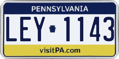 PA license plate LEY1143
