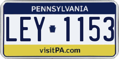 PA license plate LEY1153