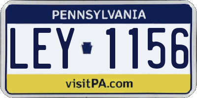 PA license plate LEY1156