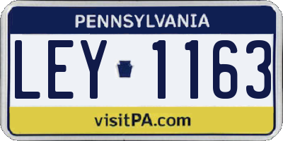 PA license plate LEY1163