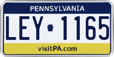 PA license plate LEY1165